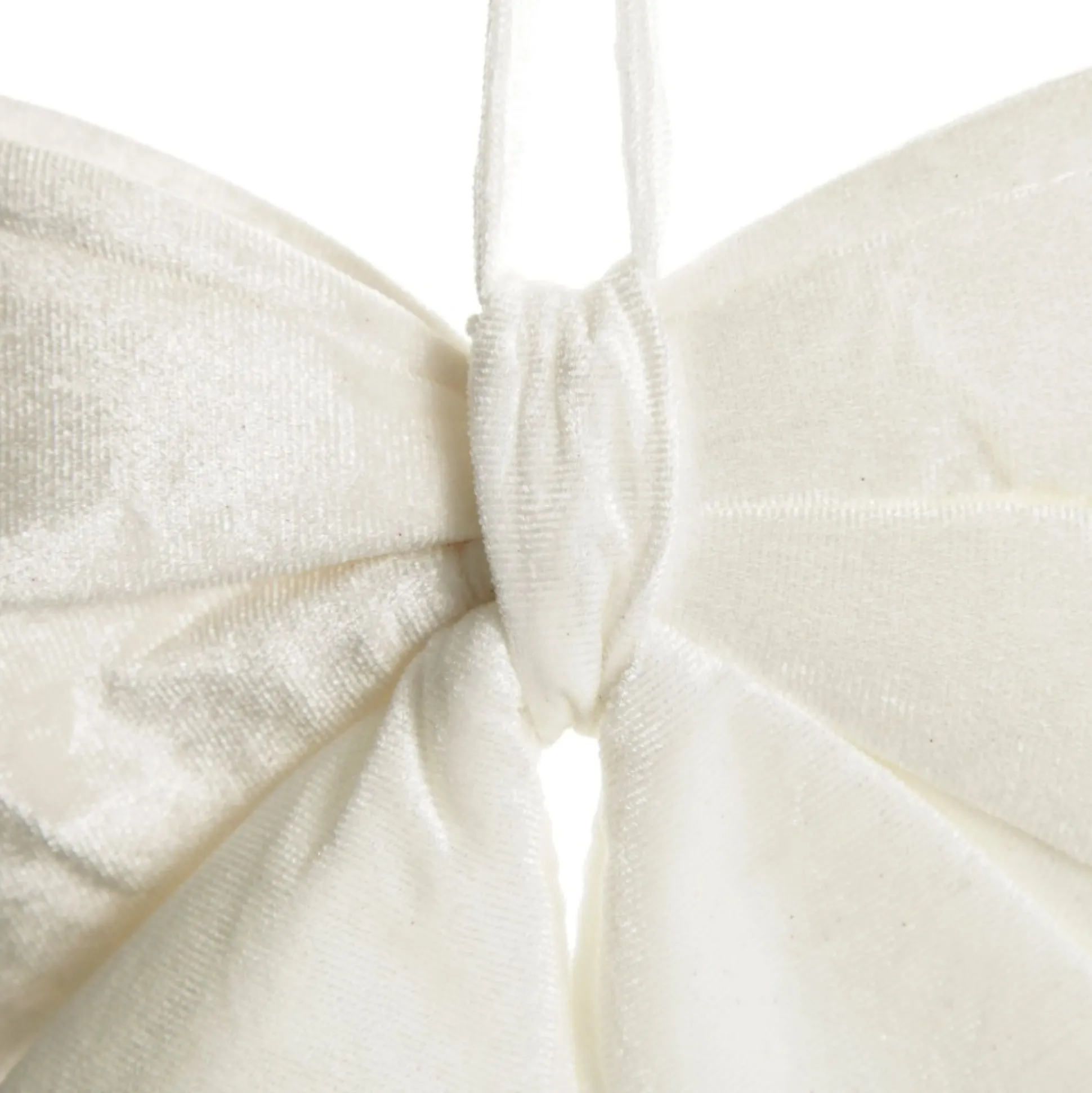 White Padded Velvet Bow Christmas Bells And Bows|
