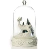 White Reindeer in Glass Cloche Lightup Ornament Light-Up Scenes And Ornaments|