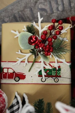 White Ribbon with Christmas Tree Farm Christmas Tree in Truck Print Ribbons|