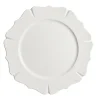 White Scallop Rim Charger Plate Christmas Table Decor|