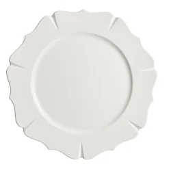 White Scallop Rim Charger Plate Christmas Table Decor|