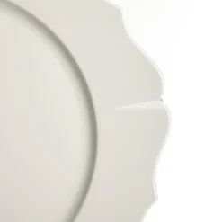 White Scallop Rim Charger Plate Christmas Table Decor|