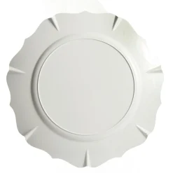 White Scallop Rim Charger Plate Christmas Table Decor|