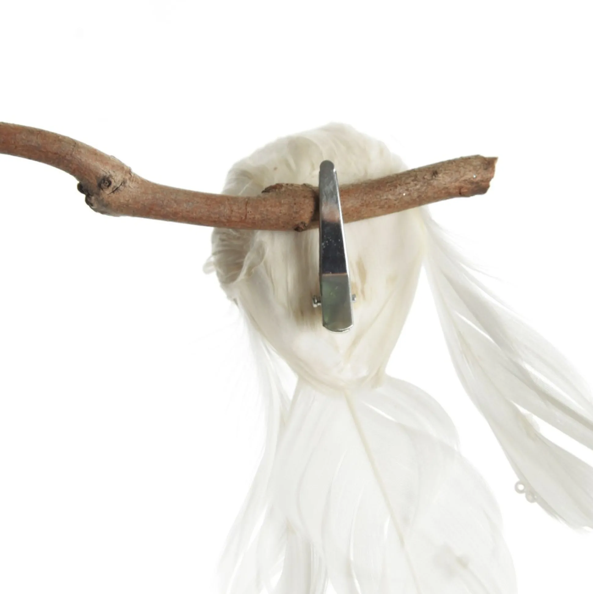 White Sequin Bird with Clip Butterflies And Birds|