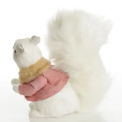 White Squirrel with Bushy Tail and Pink Jacket Christmas Birds And Animals|