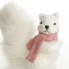 White Squirrel with Bushy Tail and Pink Scarf Christmas Birds And Animals|