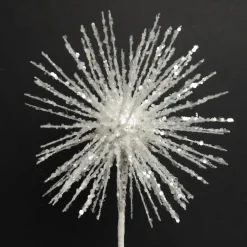 White Starburst Sparkle Pick Christmas Tree Picks|