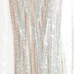 White Tinsel Chenille Stem Pipe Cleaners - Pack of 45 Christmas Craft Supplies|