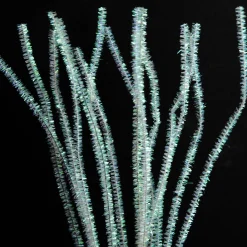 White Tinsel Chenille Stem Pipe Cleaners - Pack of 45 Christmas Craft Supplies|