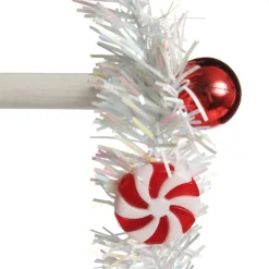 White Tinsel Lolly Christmas Swing Ornament - Single Seat Christmas Ornaments|