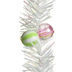 White Tinsel Lolly Christmas Swing Ornament - Single Seat Christmas Ornaments|