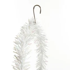White Tinsel Lolly Christmas Swing Ornament - Single Seat Christmas Ornaments|