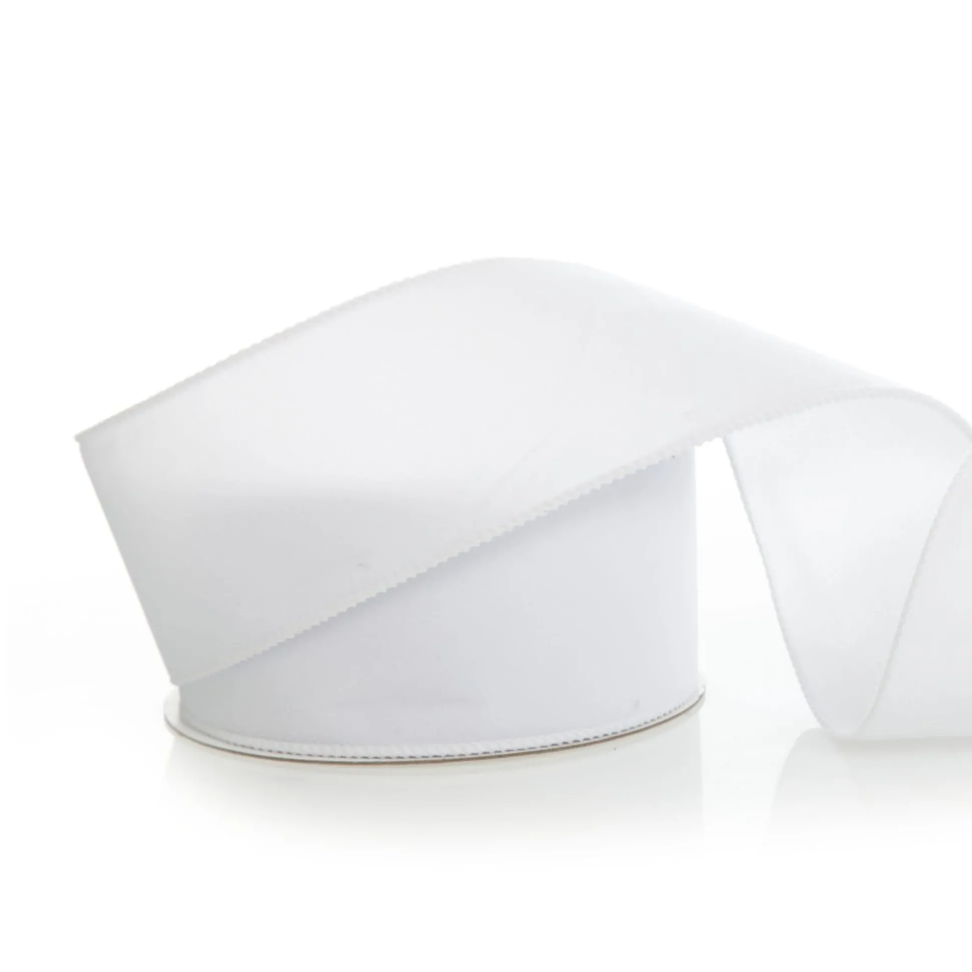 White Velvet Wired Christmas RIbbon - 6.5cm Ribbons|