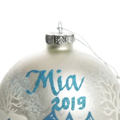 White Winter Church Christmas Bauble Personalised Baubles|