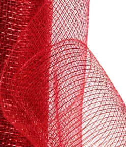 Wide Metallic Red Decomesh Roll Diy Wreaths|