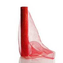 Wide Metallic Red Decomesh Roll Diy Wreaths|