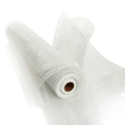 Wide Metallic White Decomesh Roll Diy Wreaths|