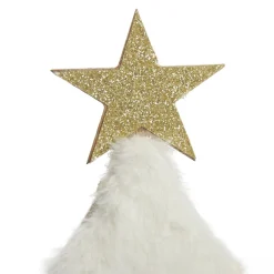 Wooden Christmas Tree with Fur and Star Ornament Table Top Christmas Trees|