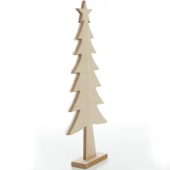 Wooden Christmas Tree with Fur and Star Ornament Table Top Christmas Trees|
