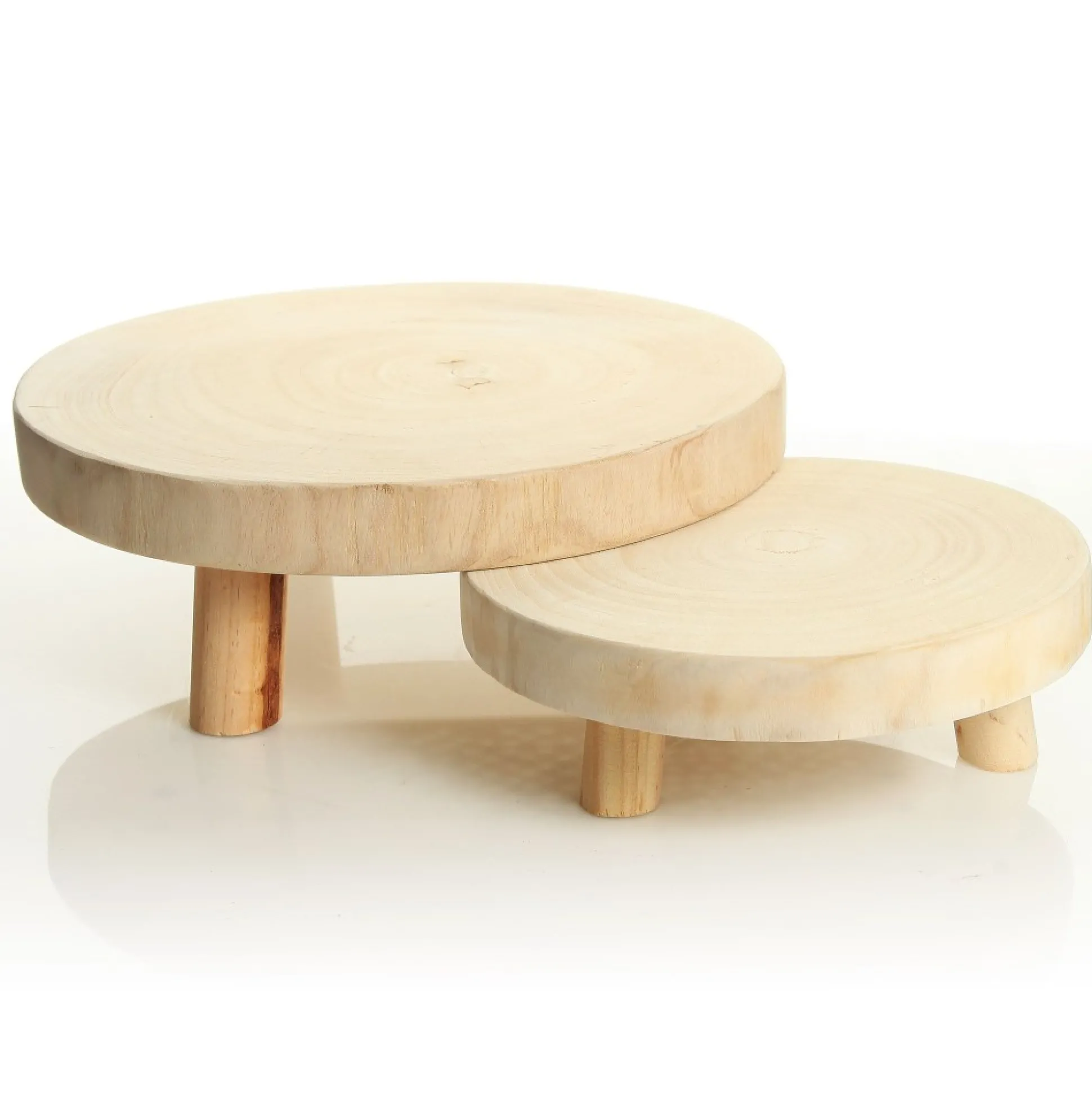 Wooden Footed Round Wooden Table Centrepiece Large Christmas Table Decor|