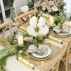 Wooden Footed Round Wooden Table Centrepiece Large Christmas Table Decor|