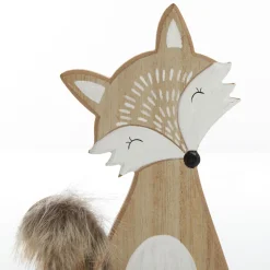 Wooden Fox Ornament with Bushy Tail Christmas Birds And Animals|