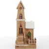 Wooden Light up House with Winter Snow Light-Up Scenes And Ornaments|