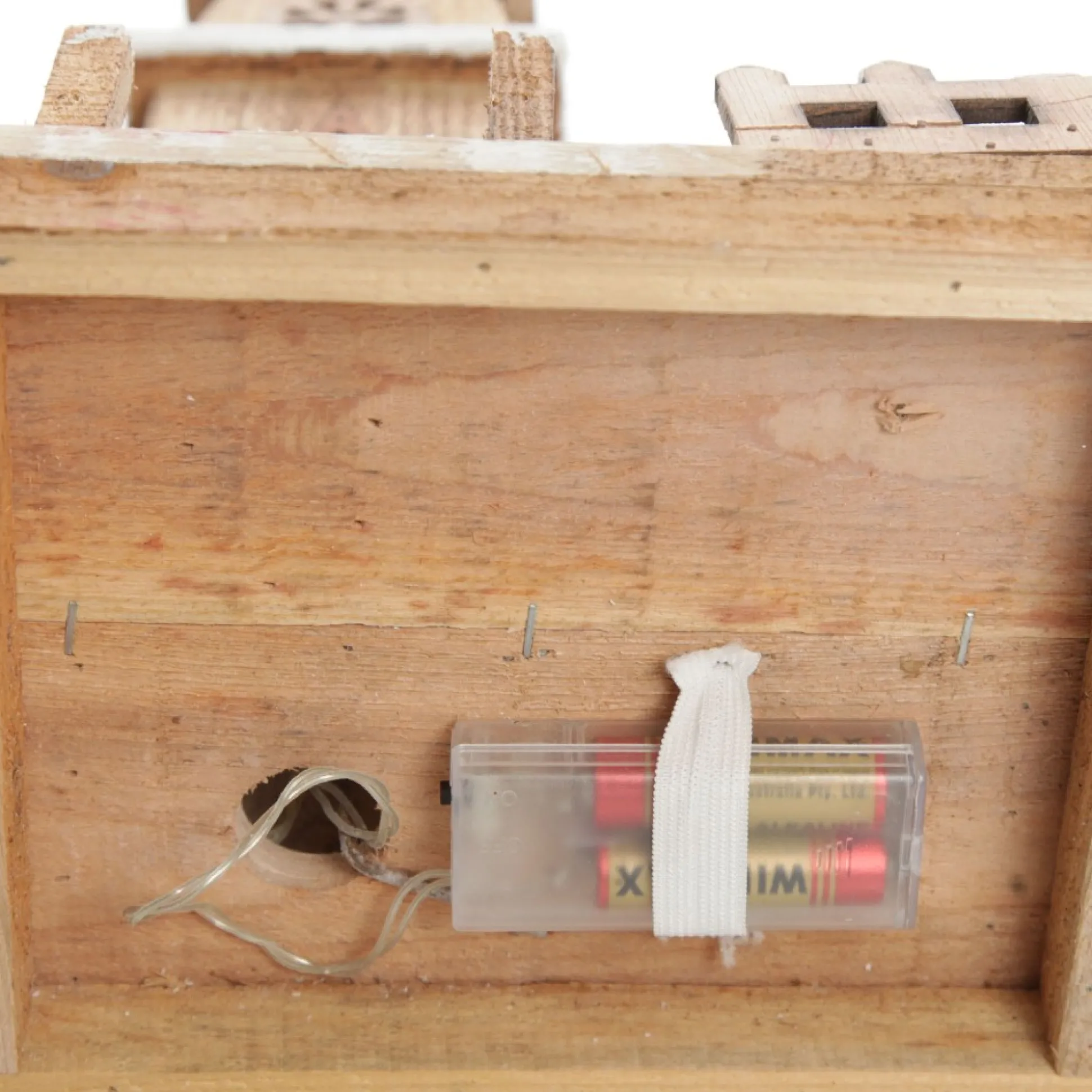 Wooden Light up House with Winter Snow Light-Up Scenes And Ornaments|