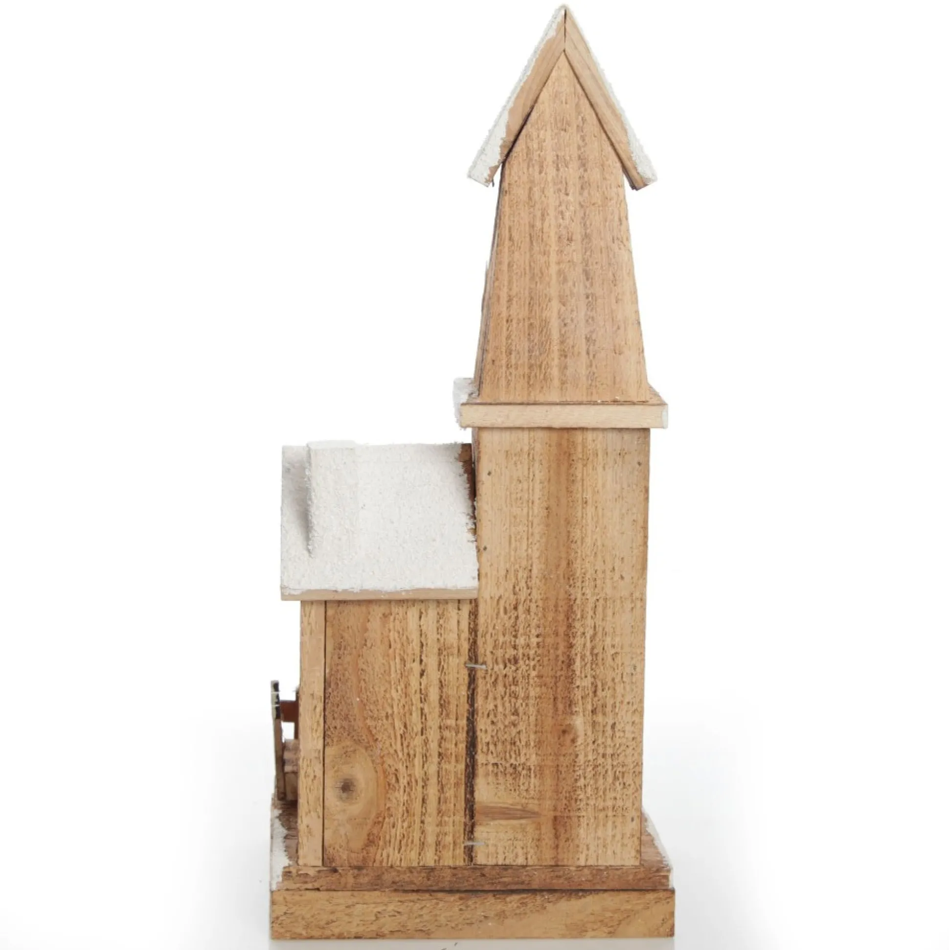 Wooden Light up House with Winter Snow Light-Up Scenes And Ornaments|