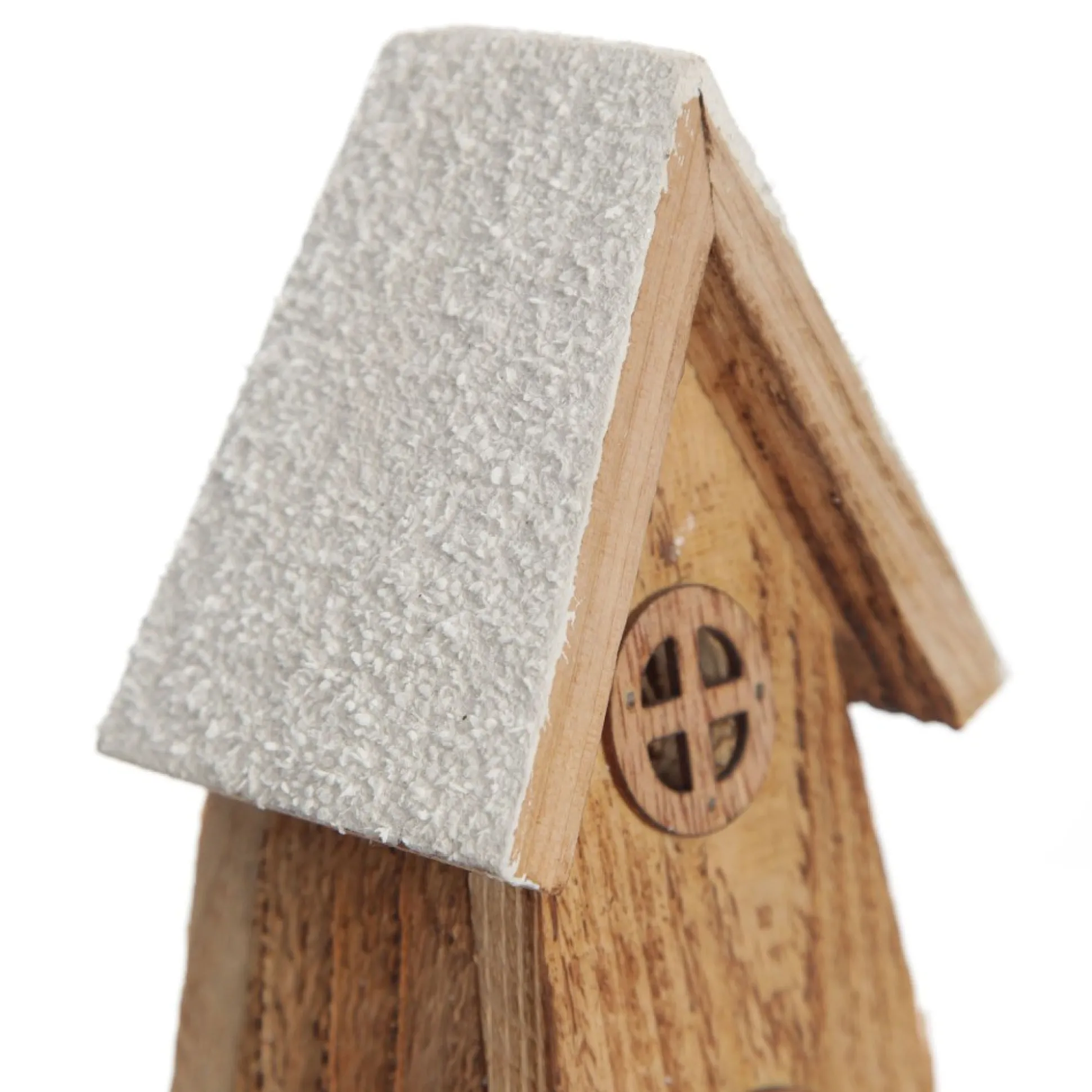 Wooden Light up House with Winter Snow Light-Up Scenes And Ornaments|