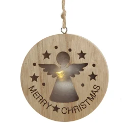 Wooden Lightup Angel Cut out Tree Decoration Christmas Tree Decorations|