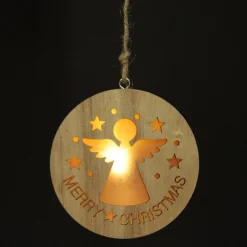 Wooden Lightup Angel Cut out Tree Decoration Christmas Tree Decorations|