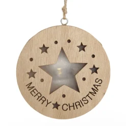 Wooden Lightup Star Cut out Tree Decoration Christmas Tree Decorations|