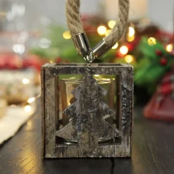 Wooden Tree Votive Candle Box Christmas Candles And Scents|